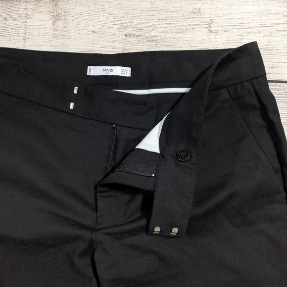Mango Suit Frill Hem Black Trousers - Picture 3 of 5